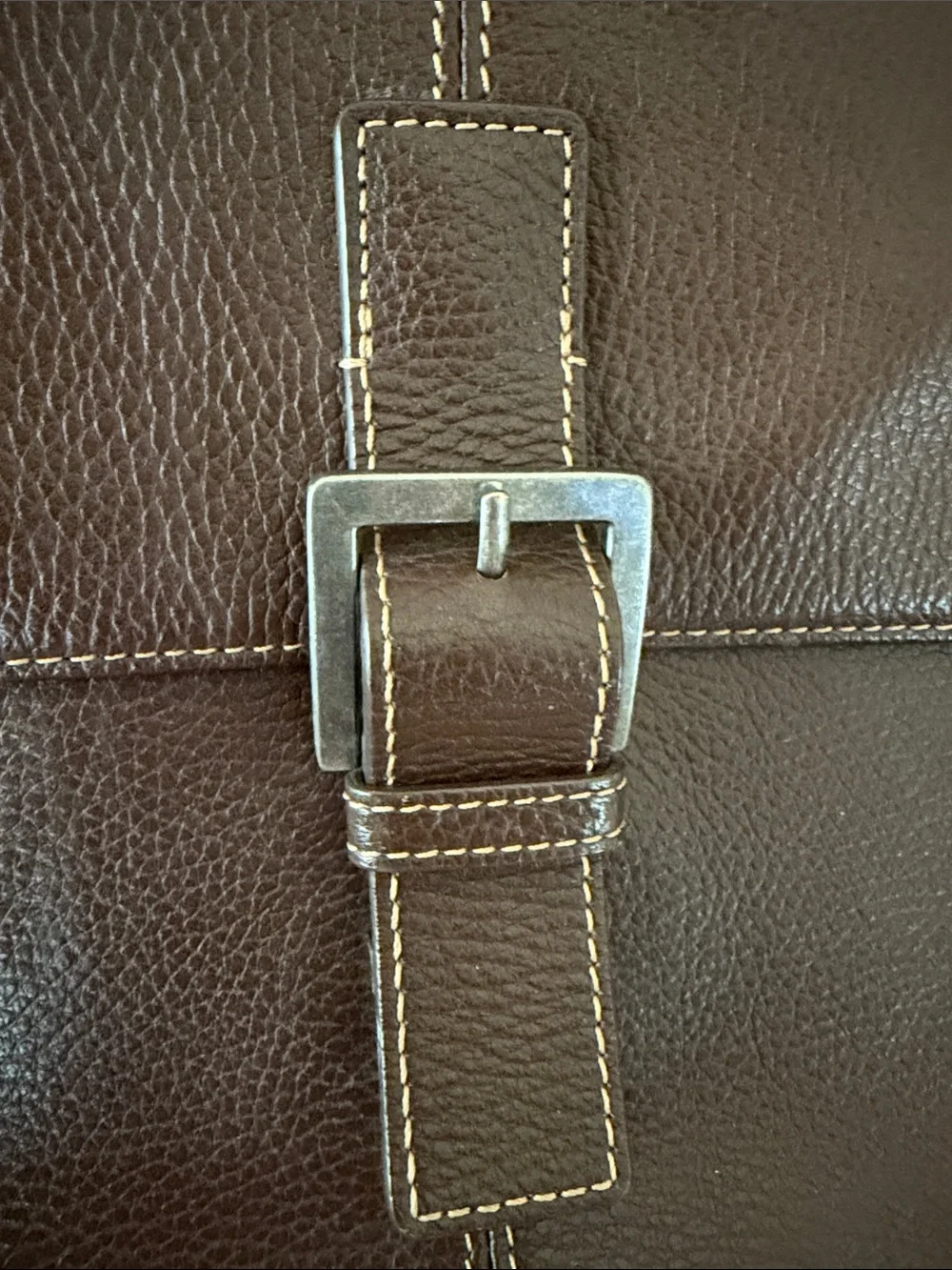 Boconi Tyler Tumbled Brokers Bag Color Coffee Italian Pebbled Leather EXCELLENT